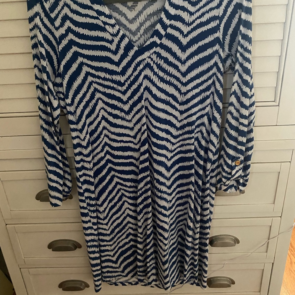 Lilly Pulitzer Blue and White Chevron Dress